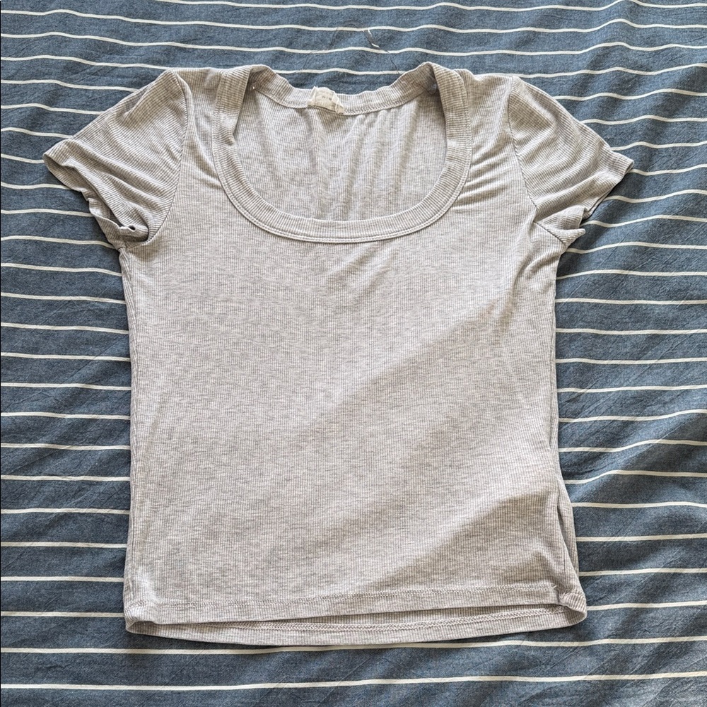 Gray Square Neck Women's Top